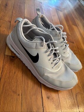 Nike Women’s Athletic Sneakers - Light Gray with Black Swoosh